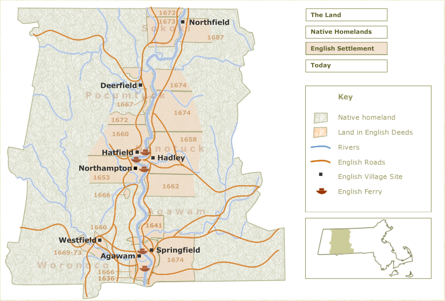 English settlements in the Connecticut River Valley