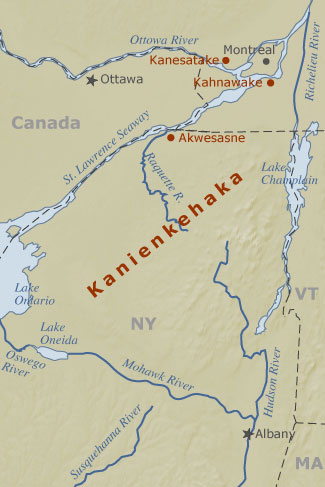 Map of Kanienkehaka homelands