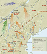 Northeast area map showing Native areas.